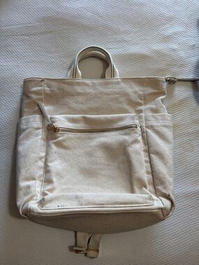 Universal Thread Cream Canvas Backpack Tote